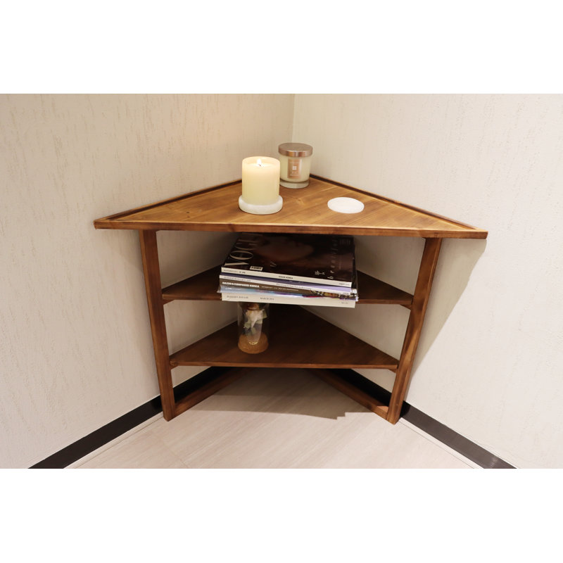 Gracie Oaks Miculek 24'' Tall Solid Wood Triangle Coffee Table